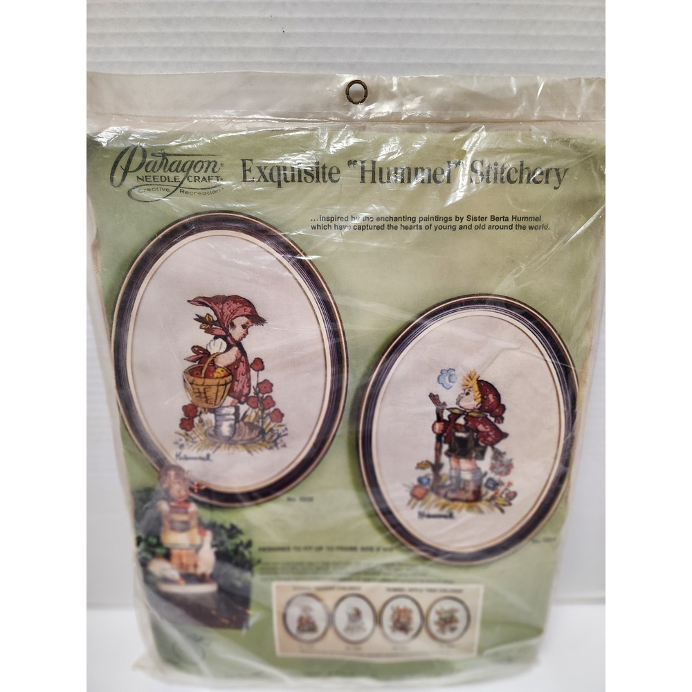 Vintage 1975 Paragon Needlecraft "Exquisite Hummel Stitchery" kit Peasant‎ girl